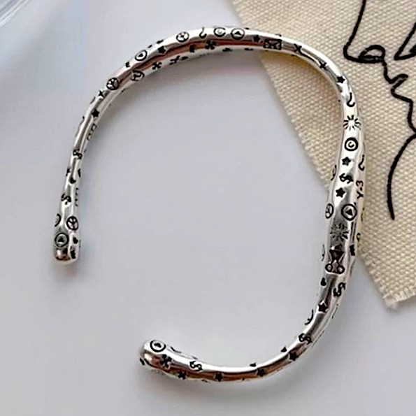 925 Solid Irregular Geometric Bracelet